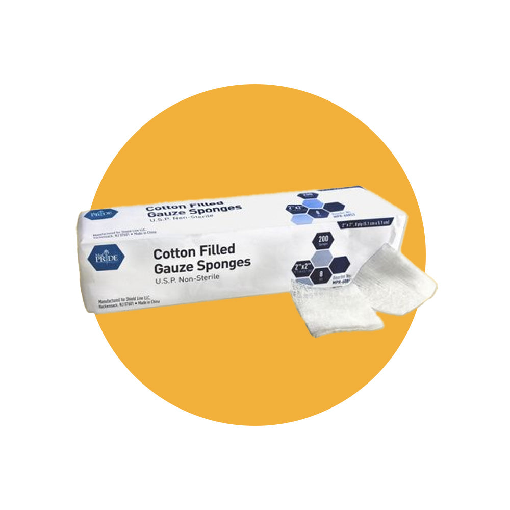 2x2 Petite Cotton-Filled Gauze Squares